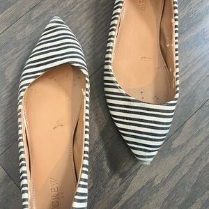Striped Black and White Women's Flats